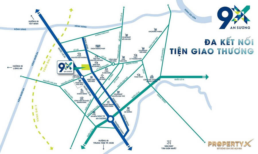 Vị trí căn hộ 9X Hóc Môn